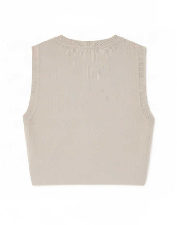 Zara Mujer Crop Vest Top UK 8 Small Blanco