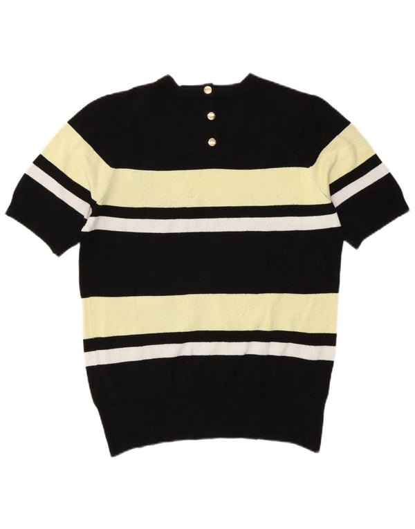 Zara Mujer Jersey De Cuello Redondo Jersey UK 12 Medium Black Colourblock