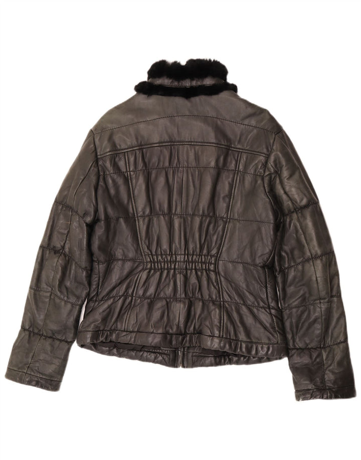Bata and More Chaqueta de Cuero Mujer IT 48 XL Cuero Gris