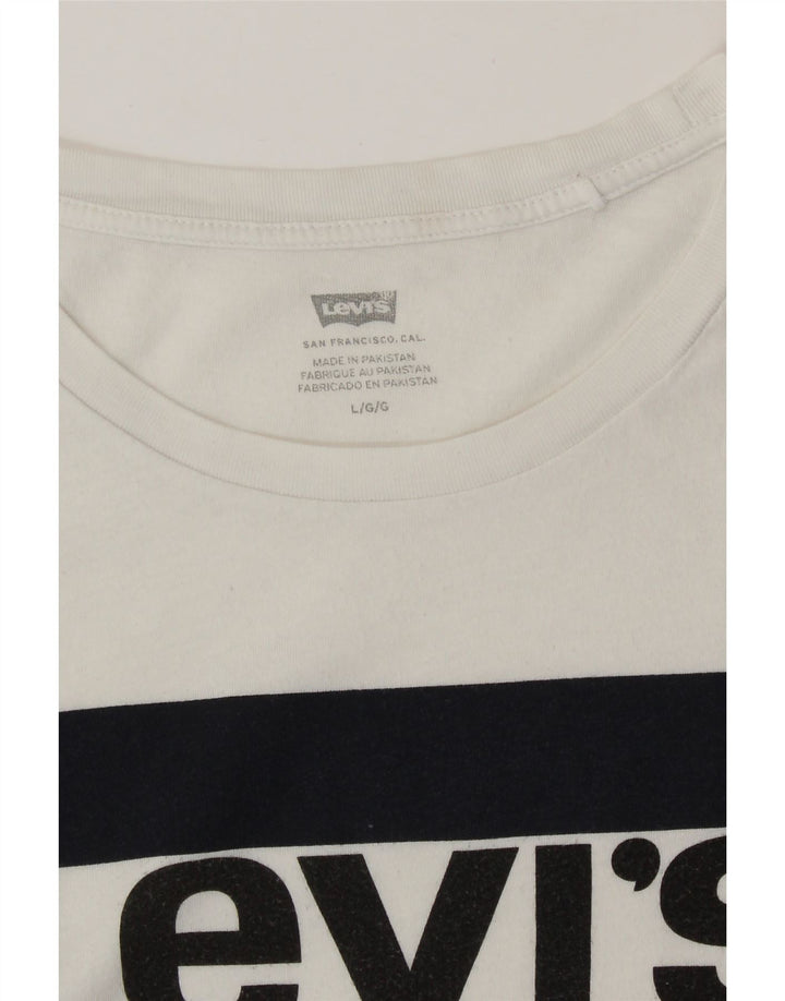 LEVI'S Camiseta gráfica para mujer Top UK 46 Large White