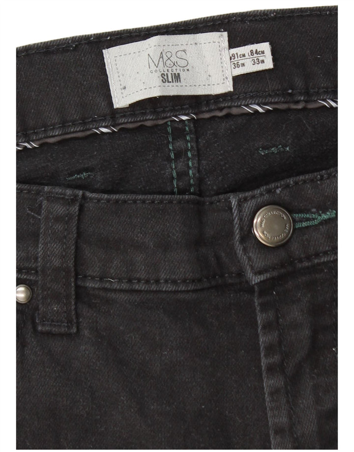 Marks & Spencer Jeans ajustados para hombre W36 L33 Algodón negro