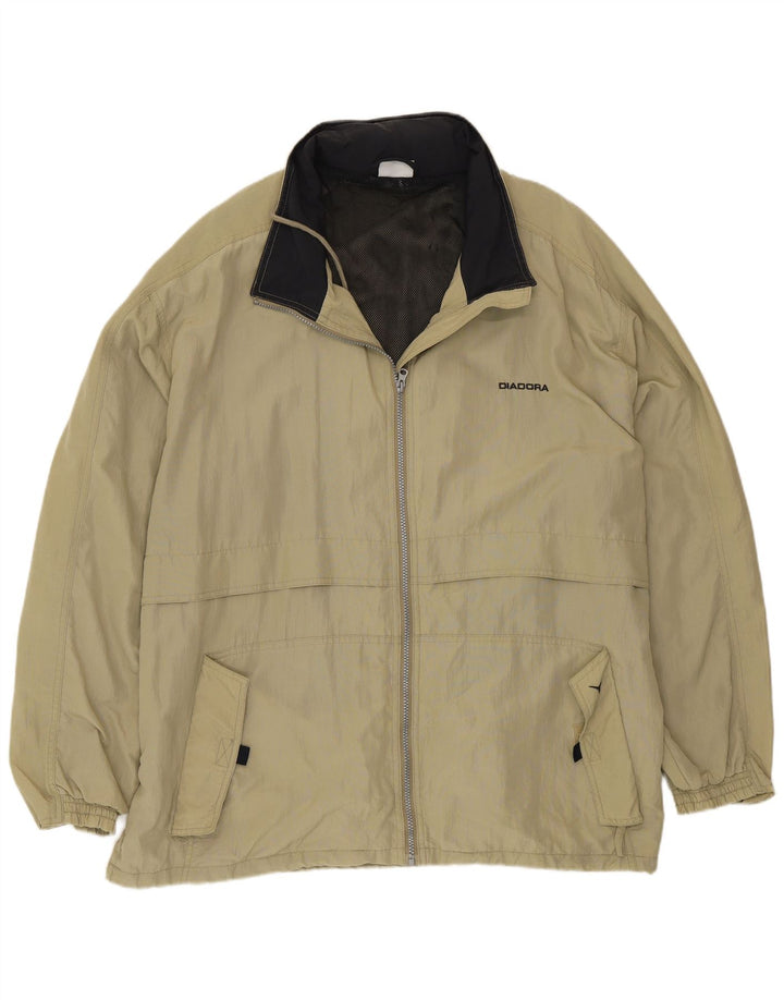 Diadora Chaqueta impermeable para hombre UK 40 Large Beige Poliamida