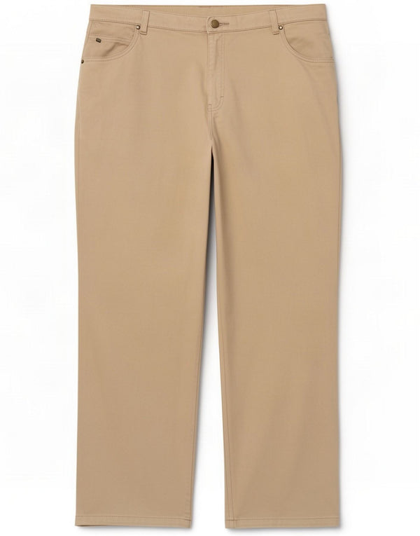 Marks & Spencer Pantalones casuales de pierna ancha para mujer UK 22 3XL W42 L30 Beige