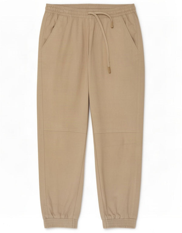 Zara Womens Velour Tracksuit Trousers Joggers UK 14 Large Beige Polyester