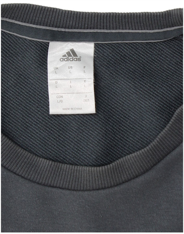 ADIDAS Hombres Climalite Sudadera Jumper Grande Azul Marino Algodón