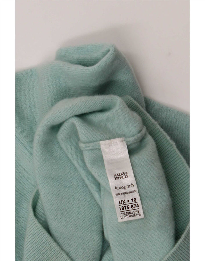 Marks & Spencer Suéter tipo jersey con cuello vuelto para mujer UK 10 Small Turquesa