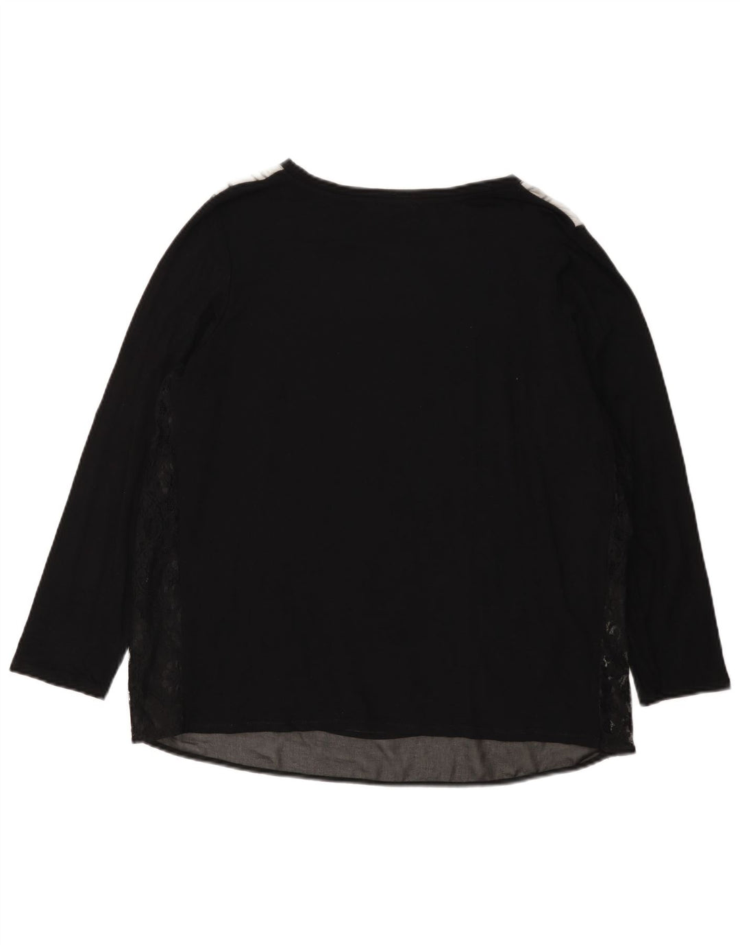 ELENA MIRO Top gráfico para mujer Manga larga UK 40 XL Negro