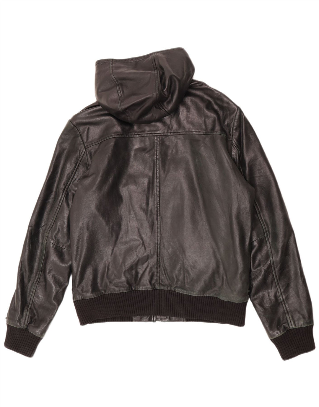 Conbipel Chaqueta de cuero con capucha para hombre IT 50 Large Piel de cordero negra