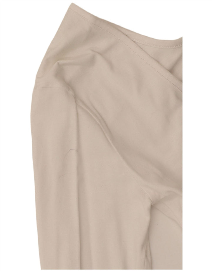 Fila Body gráfico de manga larga para mujer UK 12 Medium Off White Cotton