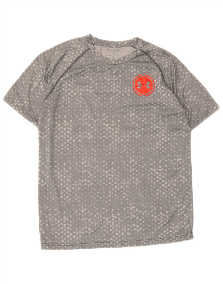 Camiseta UNDER ARMOUR Heat Gear para hombre Top gris medio geométrico