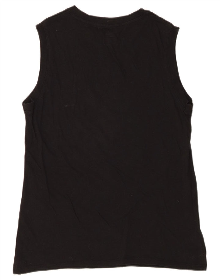 Levi's Top sin mangas gráfico para mujer UK 10 Small Algodón negro