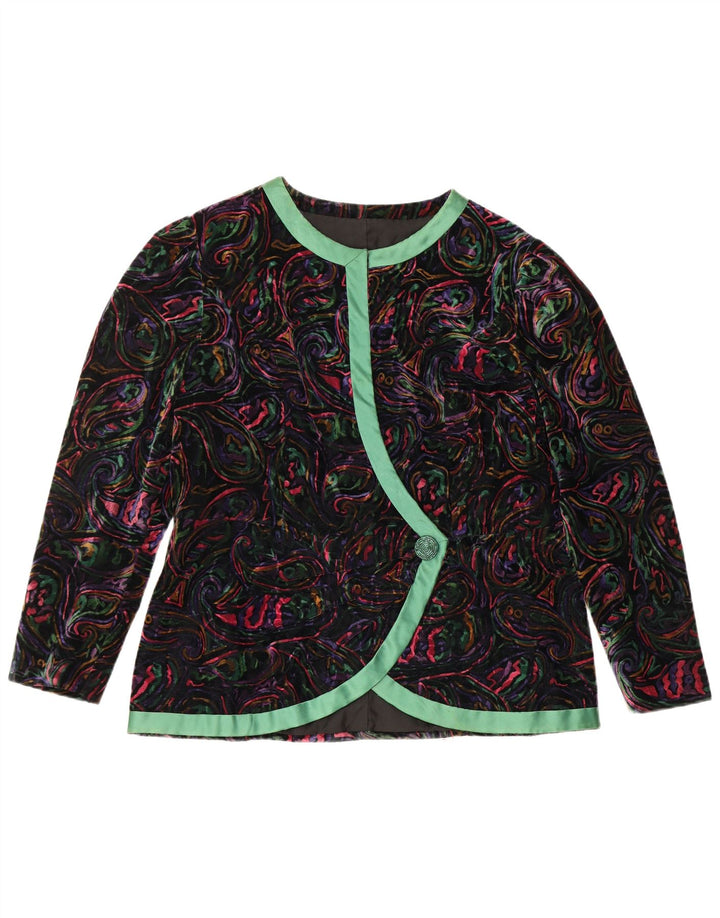 VINTAGE Mujer 1 Botón 2 Piezas Falda Set UK 12 Medio W32 Multicolor