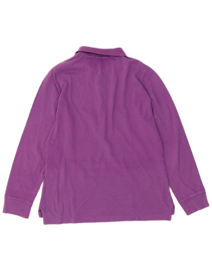 RALPH LAUREN Polo de manga larga para mujer UK 46 Algodón morado grande