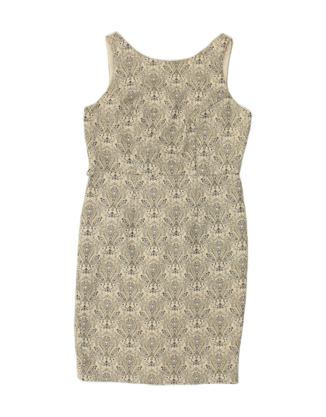 MONSOON Womens Sleeveless Sheath Dress UK 14 Medium Grey Floral Polyester Vintage Monsoon and Second-Hand Monsoon from Messina Hembry 
