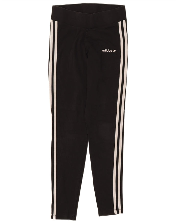 ADIDAS Womens Leggings UK 10 Small  Black Cotton