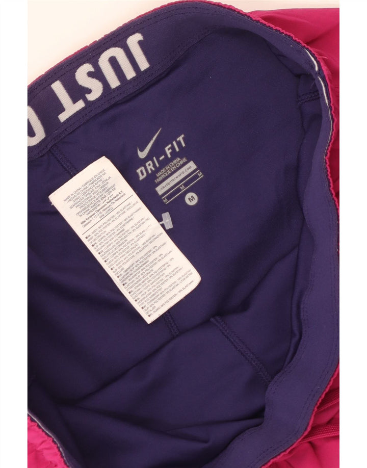 NIKE Pantalones cortos deportivos Dri Fit para mujer UK 14 Poliéster rosa medio