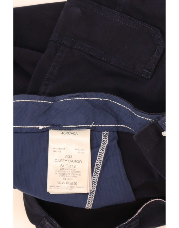 Wrangler Mens Casey Cargo Shorts W33 Medio Azul Marino Algodón