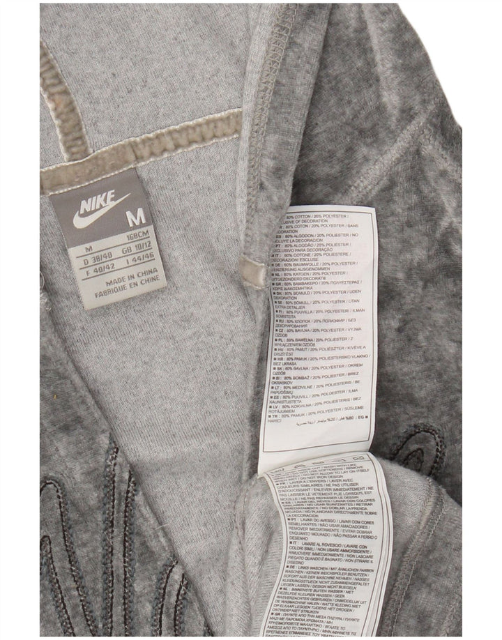 Nike - Sudadera con capucha para mujer, diseño gráfico, Reino Unido 10/12, algodón gris medio