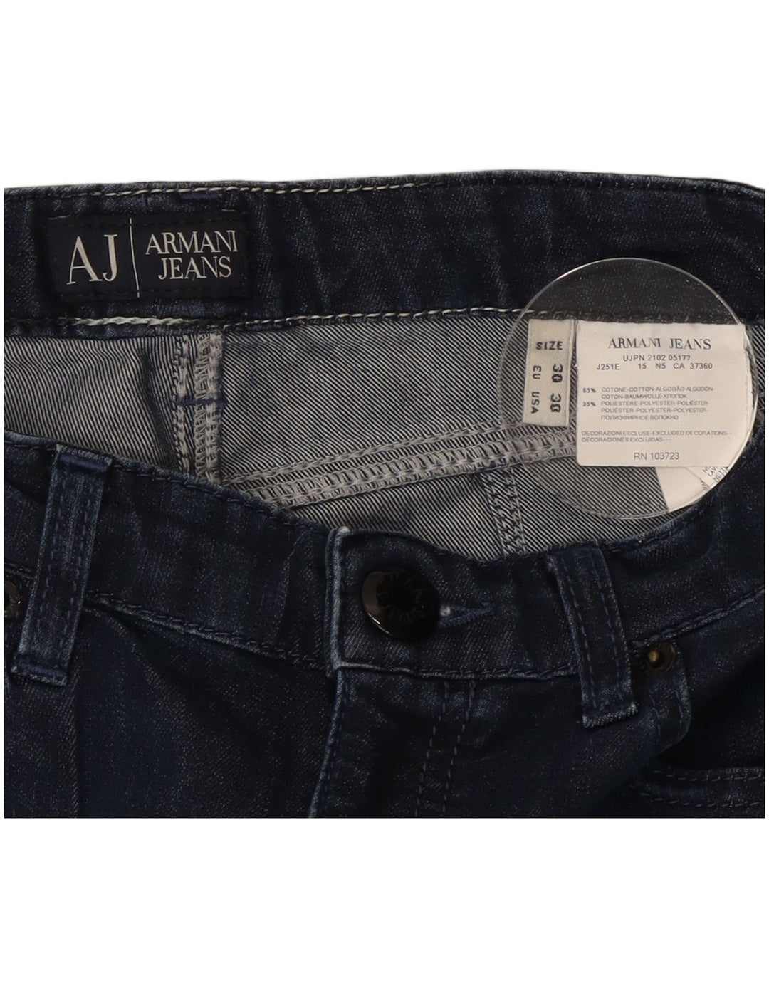 Vaqueros Armani Mujer Slim W30 L29 Azul Marino Algodón
