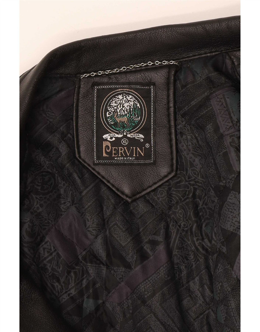 Pervin Chaqueta de cuero para hombre UK 42 XL Negro