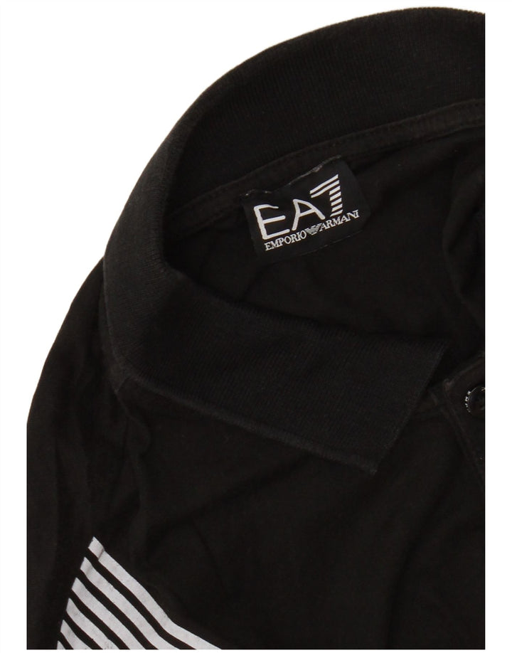 EMPORIO ARMANI Polo gráfico para hombre pequeño negro a rayas