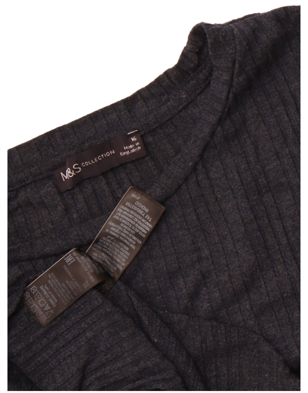 Marks & Spencer Vestido acampanado para mujer UK 46 Grande Poliéster azul marino