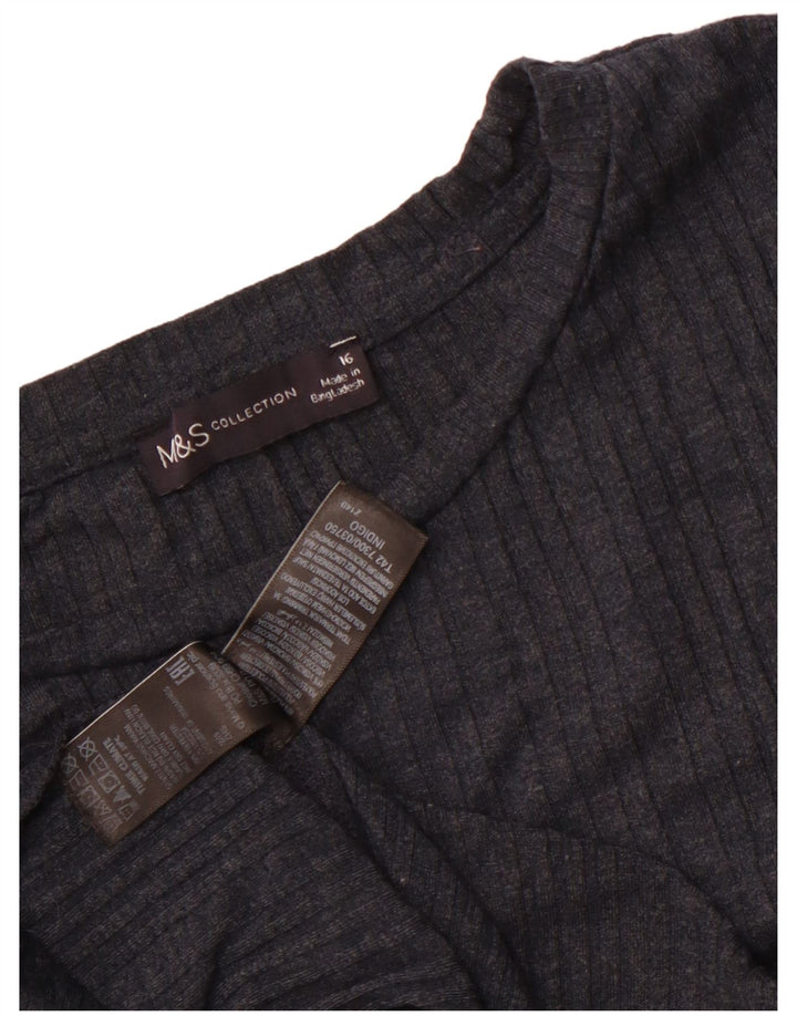 Marks & Spencer Vestido acampanado para mujer UK 46 Grande Poliéster azul marino