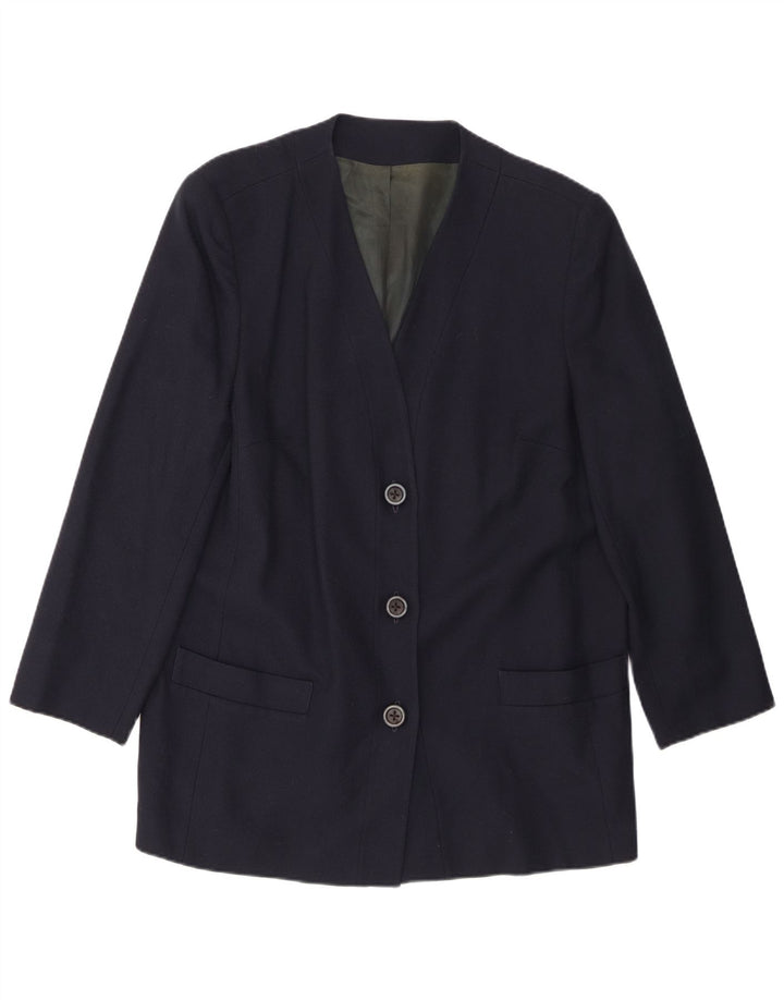 Personal Choice Chaqueta tipo blazer de 3 botones para mujer UK 18 XL Lana azul marino