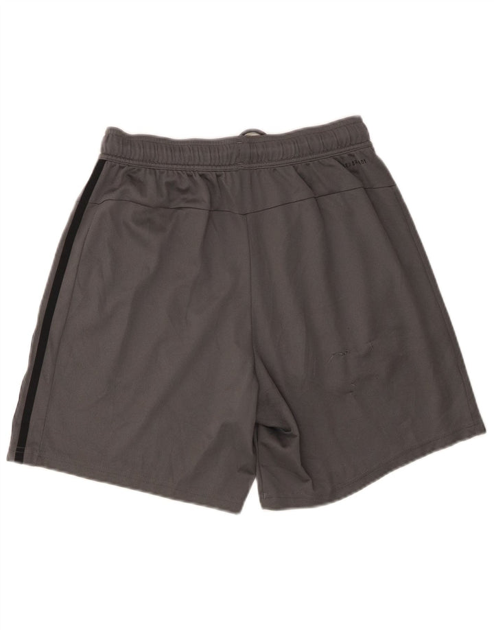 Adidas - Pantalones cortos deportivos de ajuste regular para hombre, poliéster gris pequeño