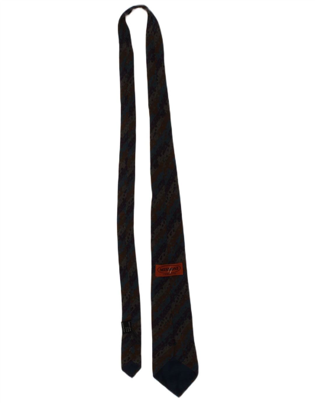 Corbata Missoni para hombre, talla única, diseño de seda a rayas multicolor