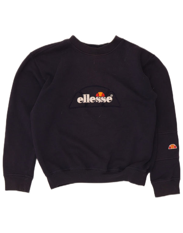 Ellesse Sudadera de gran tamaño con gráfico para mujer UK 10 Small Azul marino