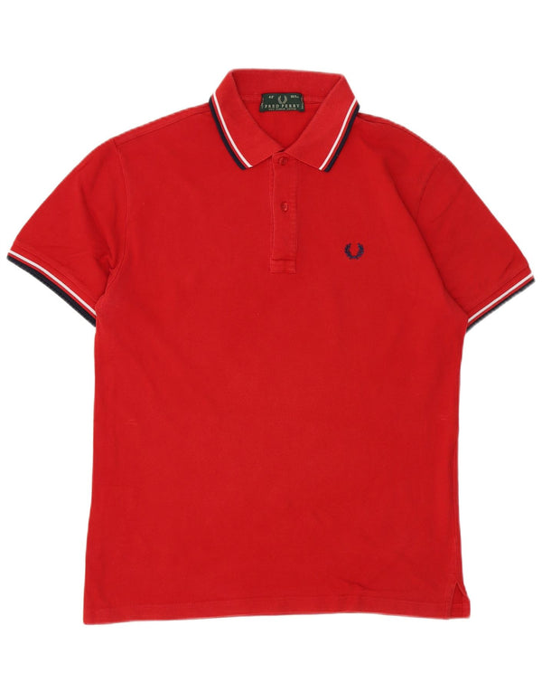 Polo Fred Perry Hombre De Algodón A Rayas Rojo Medio