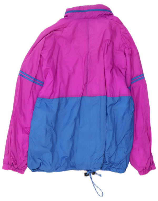 Marcel Clair Chaqueta impermeable con capucha para hombre Reino Unido 40 Grande Púrpura Colorblock
