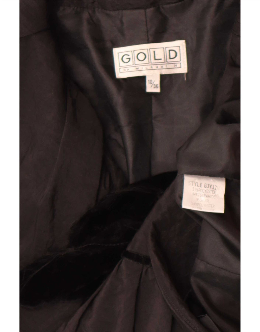 Gold By Michael H Chaqueta Blazer para Mujer UK 10 Small Poliéster Negro