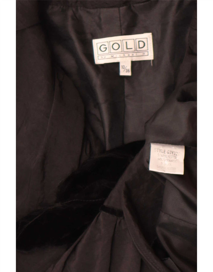 Gold By Michael H Chaqueta Blazer para Mujer UK 10 Small Poliéster Negro