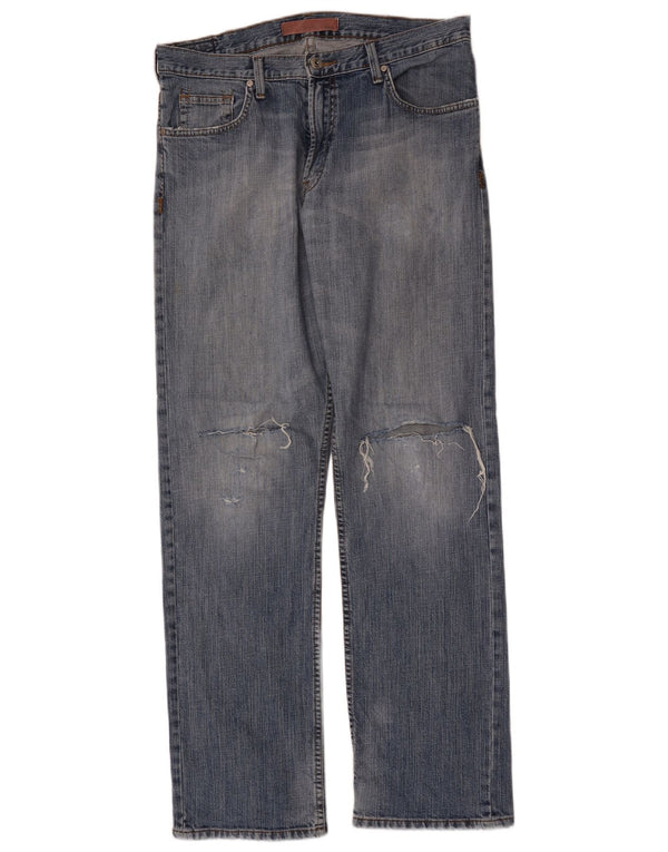 Vaqueros rectos desgastados para hombre Lee W34 L34 Algodón azul