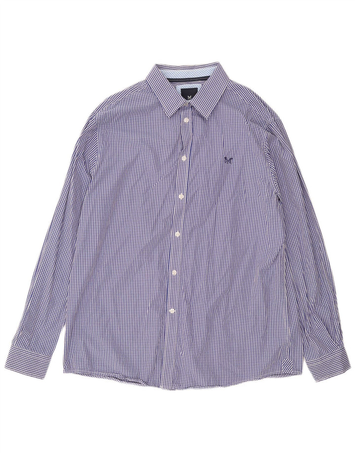 J. Crew Camisa de corte clásico para hombre XL Algodón a cuadros azul