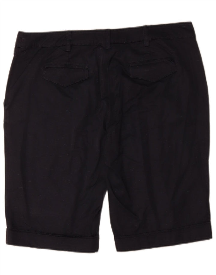 Gianfranco Ferre Pantalones cortos chinos para mujer W34 Grande Seda azul marino