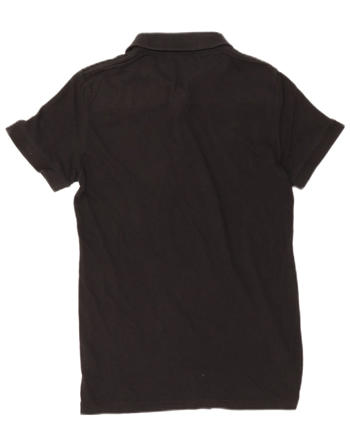 French Connection Polo para hombre pequeño de algodón negro