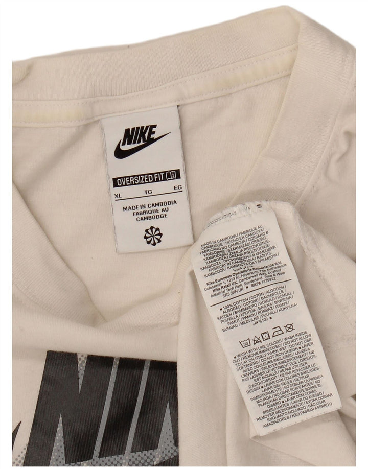 NIKE Mens Graphic T-Shirt Top XL White Cotton