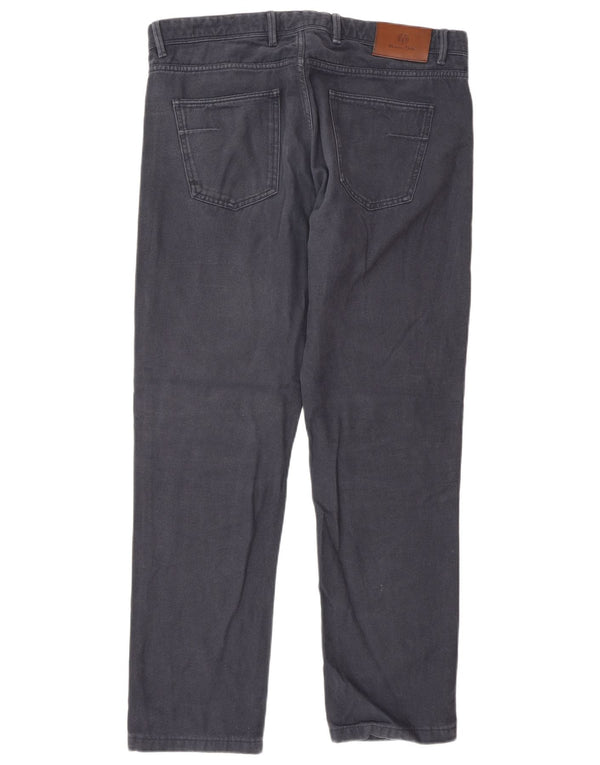 Massimo Dutti Pantalones Casuales Rectos para Hombre EU 42 Large W32 L30 Azul Marino