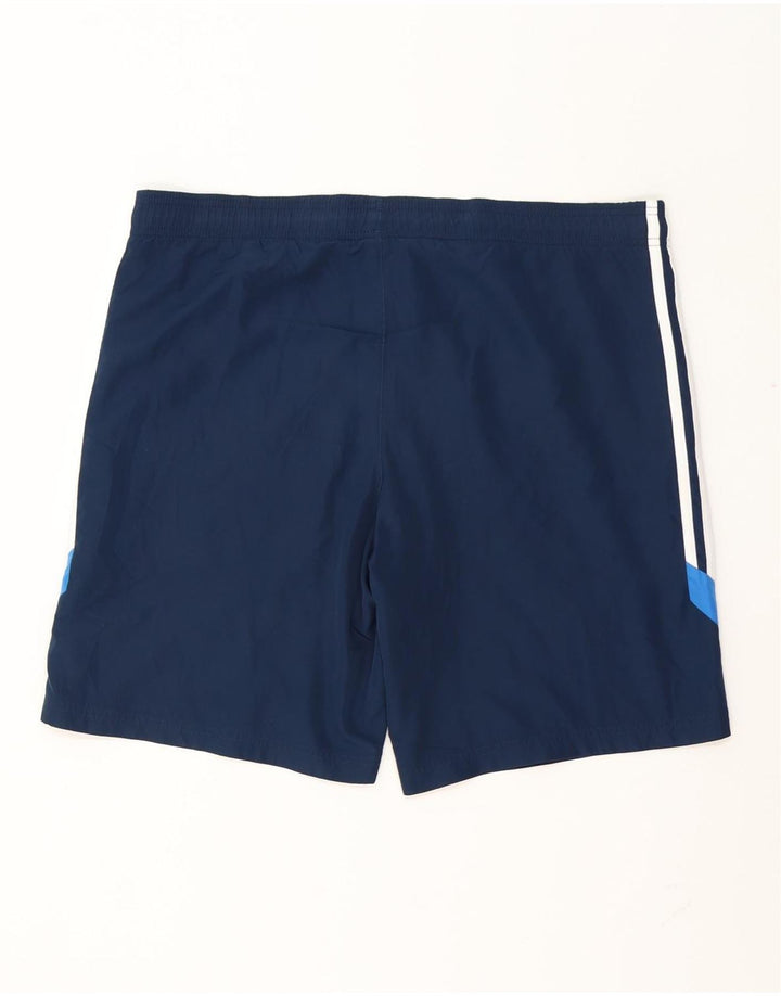Pantalones cortos deportivos Adidas para hombre Azul marino medio Colorblock Poliéster
