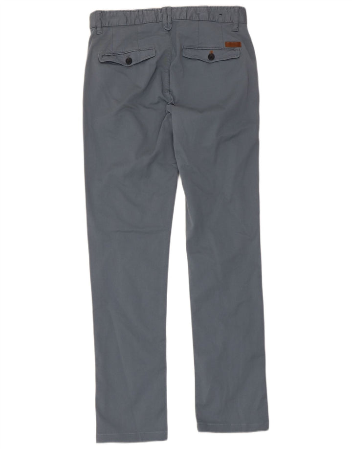 ZARA Hombre Pantalón Chino Slim EU 36 XS W29 L31 Algodón Azul