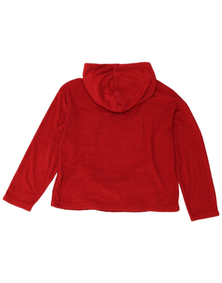 Champion Jersey de forro polar con capucha para mujer UK 14 Mediano Rojo Poliéster