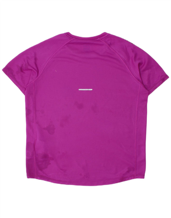 Asics Camiseta para niño Top 10-11 años Small Morado Rayas Poliéster