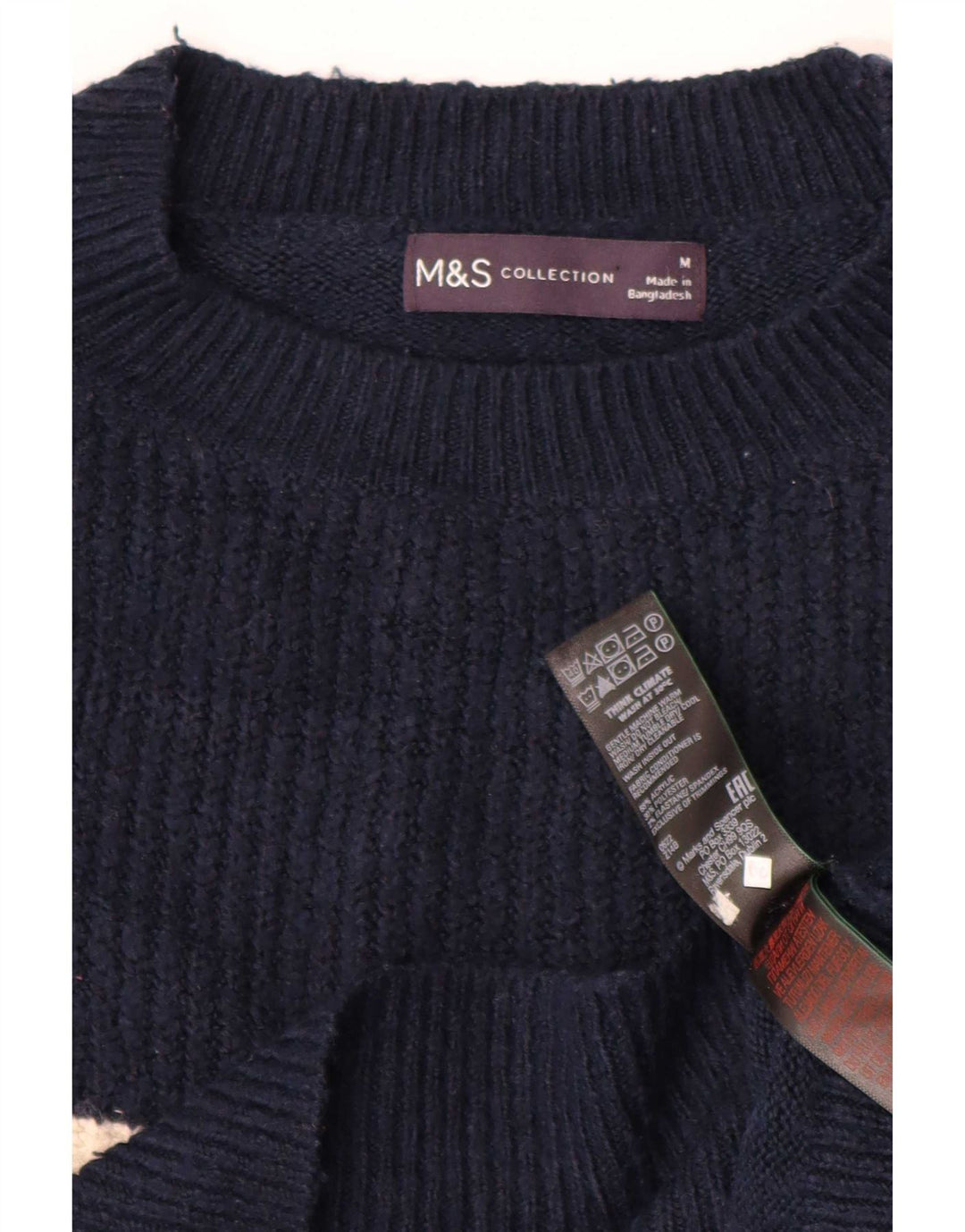 Marks & Spencer - Jersey de cuello redondo para mujer, talla 40, tamaño mediano, azul marino