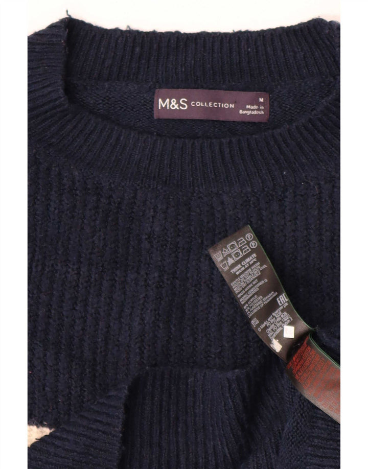 Marks & Spencer - Jersey de cuello redondo para mujer, talla 40, tamaño mediano, azul marino