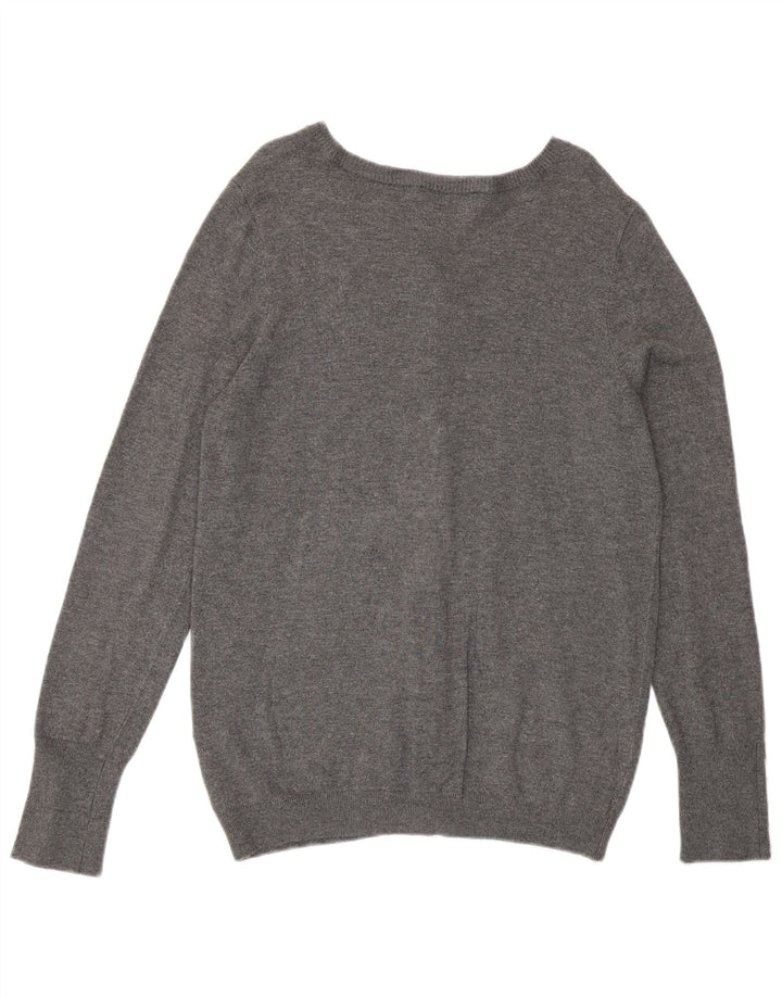 Zara Mujer Cárdigan Suéter UK 44 Grande Viscosa Gris