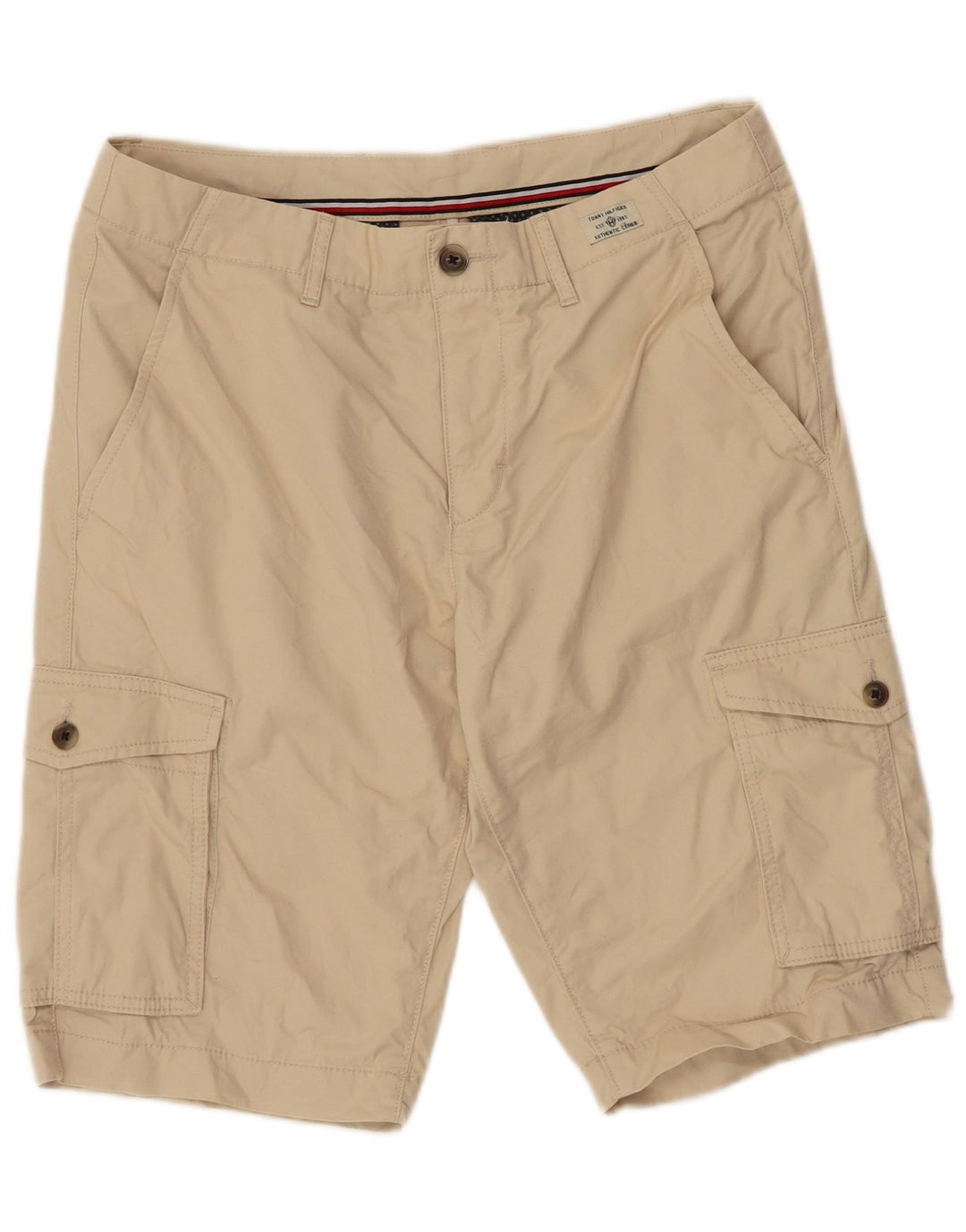Tommy Hilfiger Shorts Cargo Hombre W32 Algodón Beige Medio