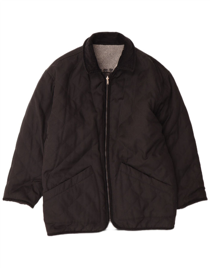 VINTAGE Chaqueta polar reversible gráfica para hombre Reino Unido 38 Gris medio Fair Isle